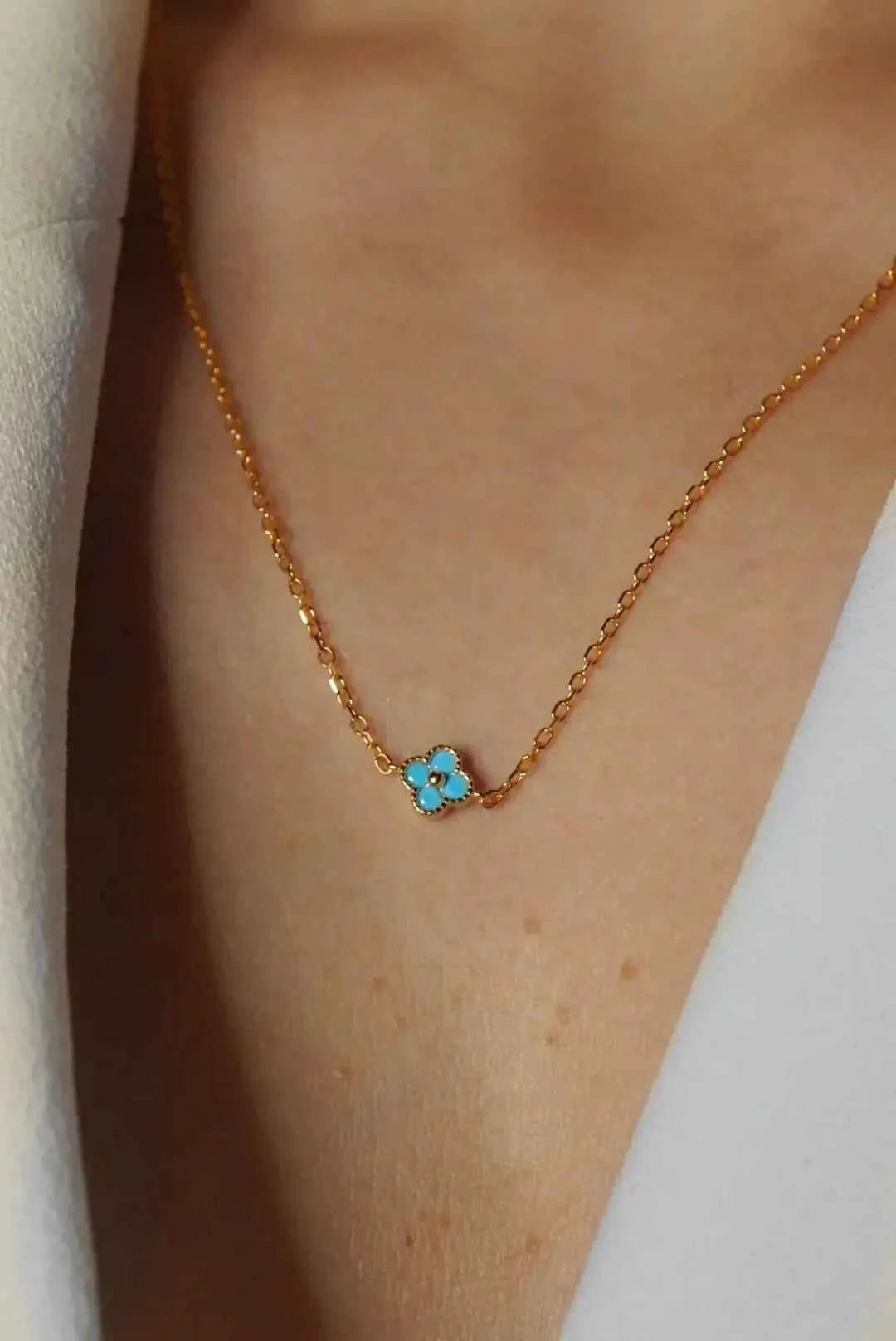 Albion Mini Clover Turquoise Necklace