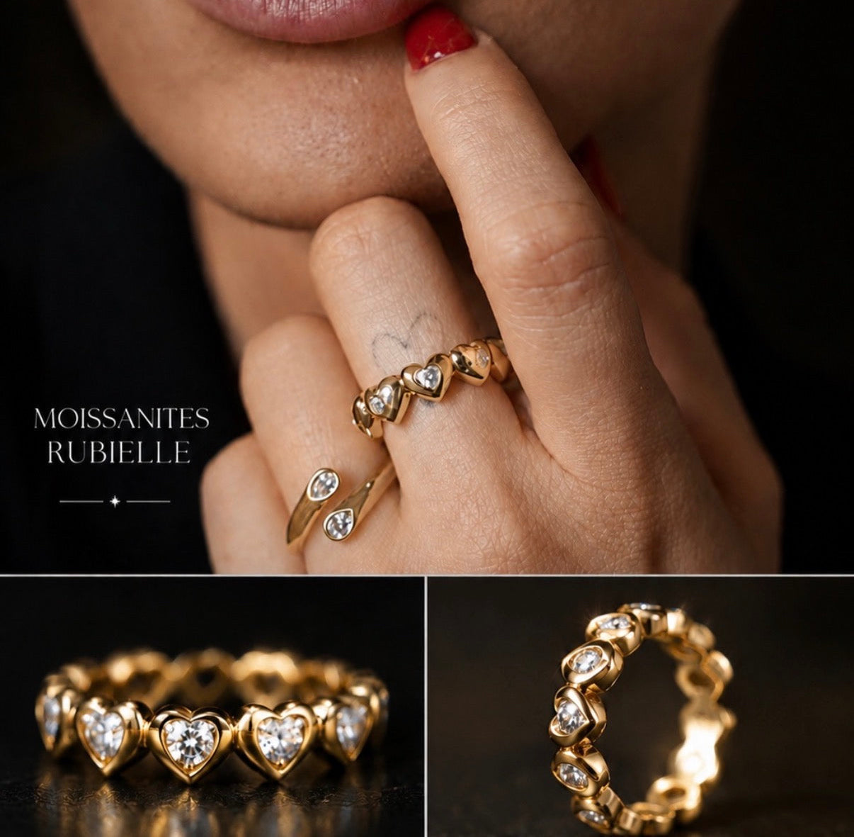 Windsor Heart Moissanite Eternity Ring