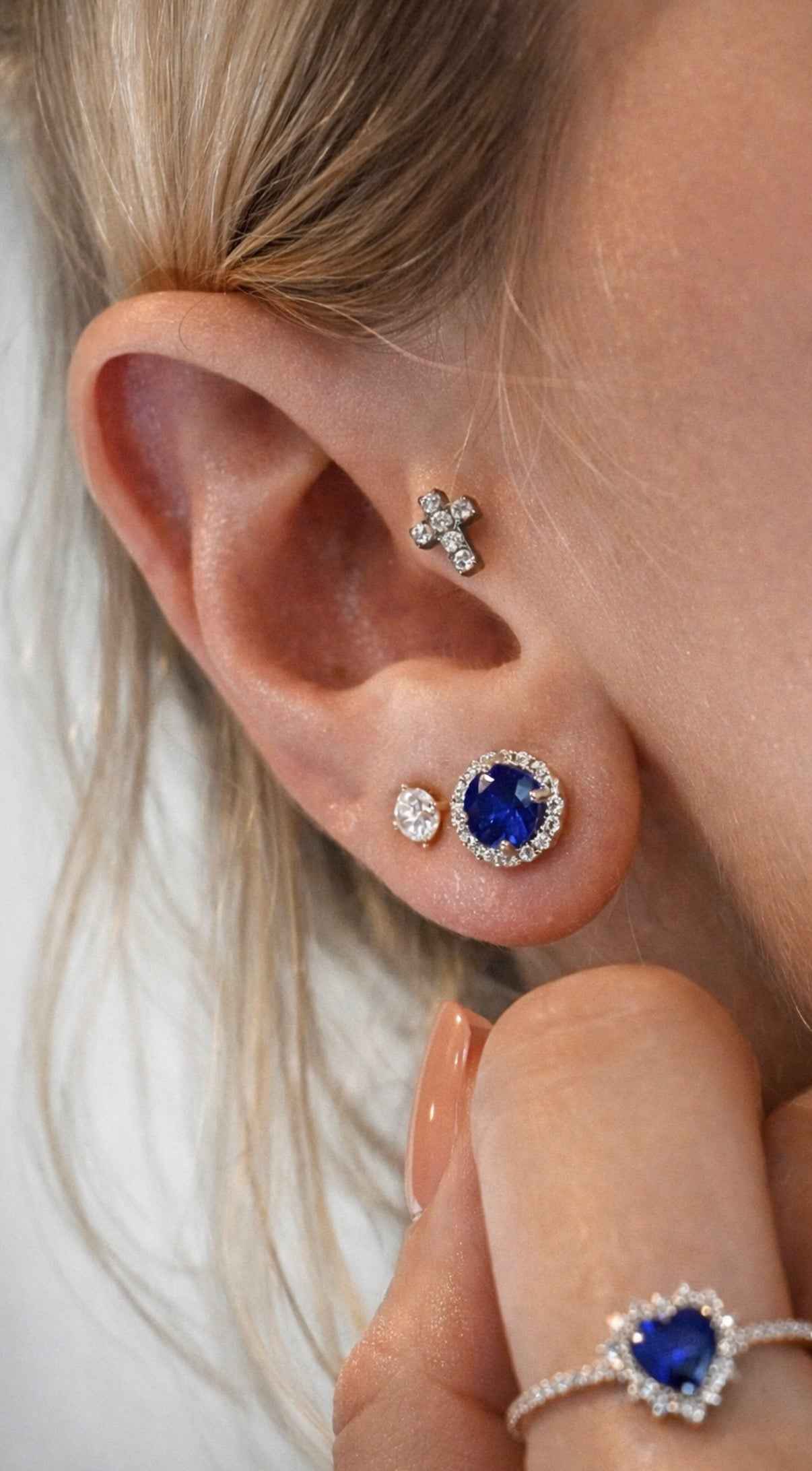 Cambridge Sapphire Halo Earrings