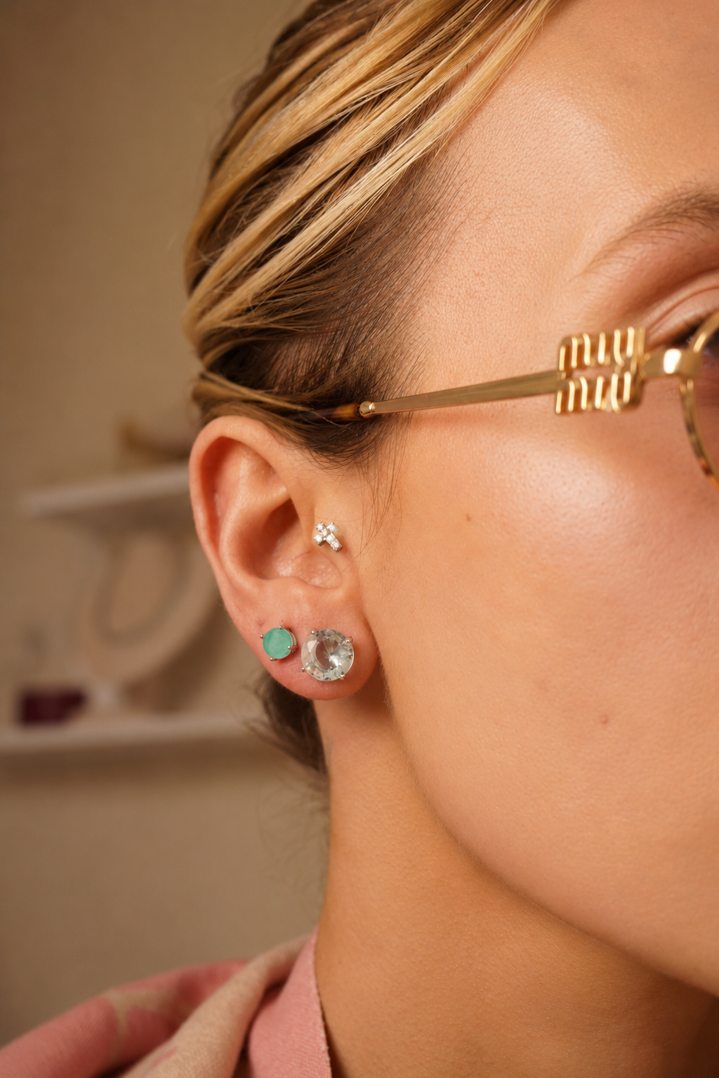Elizabeth Earrings 10mm | Aquamarine Lab Grown