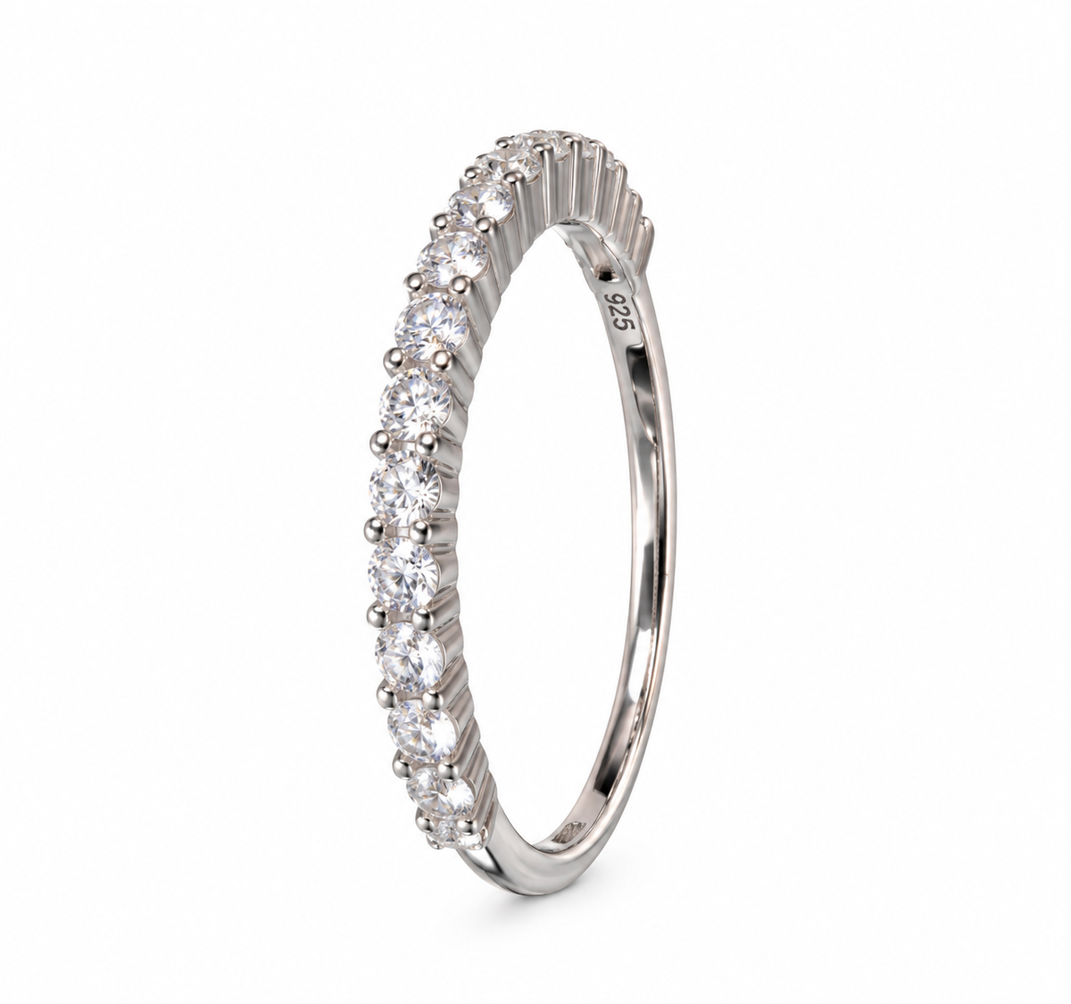 Moissanite Half Eternity Ring