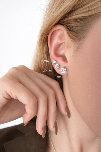 Sovereign Moissanite Stud Earrings 8mm