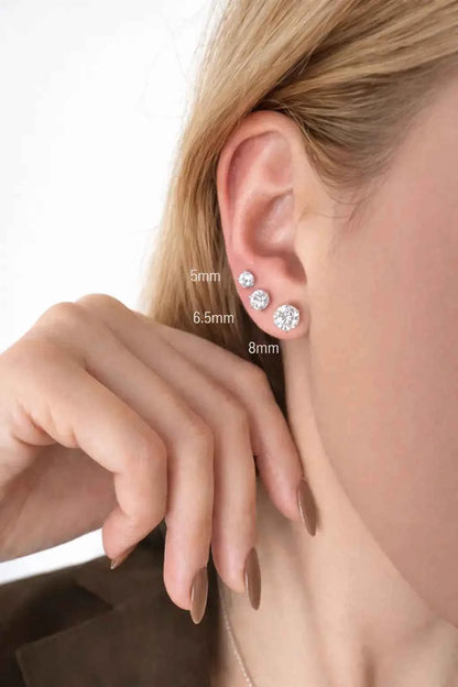 Sovereign Moissanite Stud Earrings – 5mm