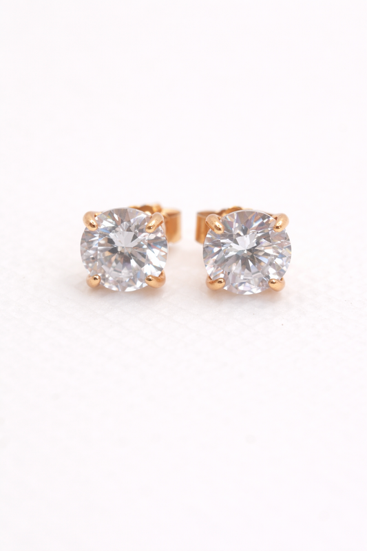 Chelsea Solitaire Stud Earrings 5mm — 18k Gold