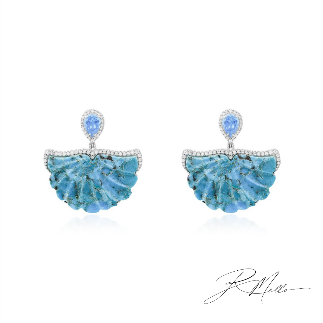 Santorini Natural Turquoise Earrings