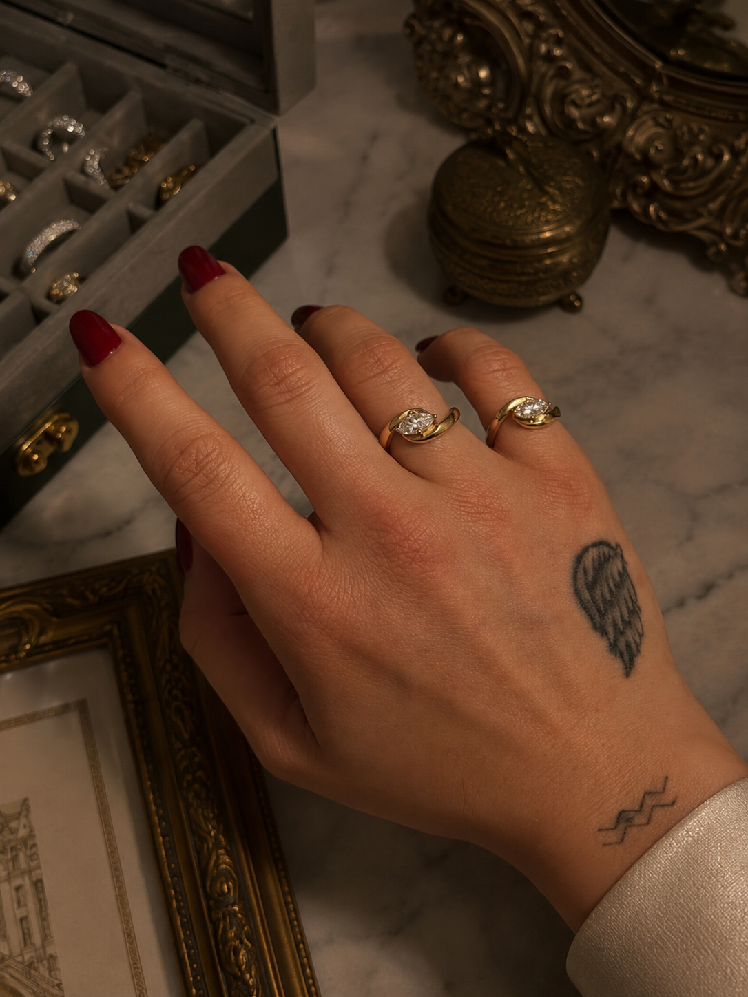 Kensington Marquise Moissanite Ring — Vermeil Edition