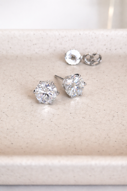 Sovereign Moissanite Stud Earrings 8mm