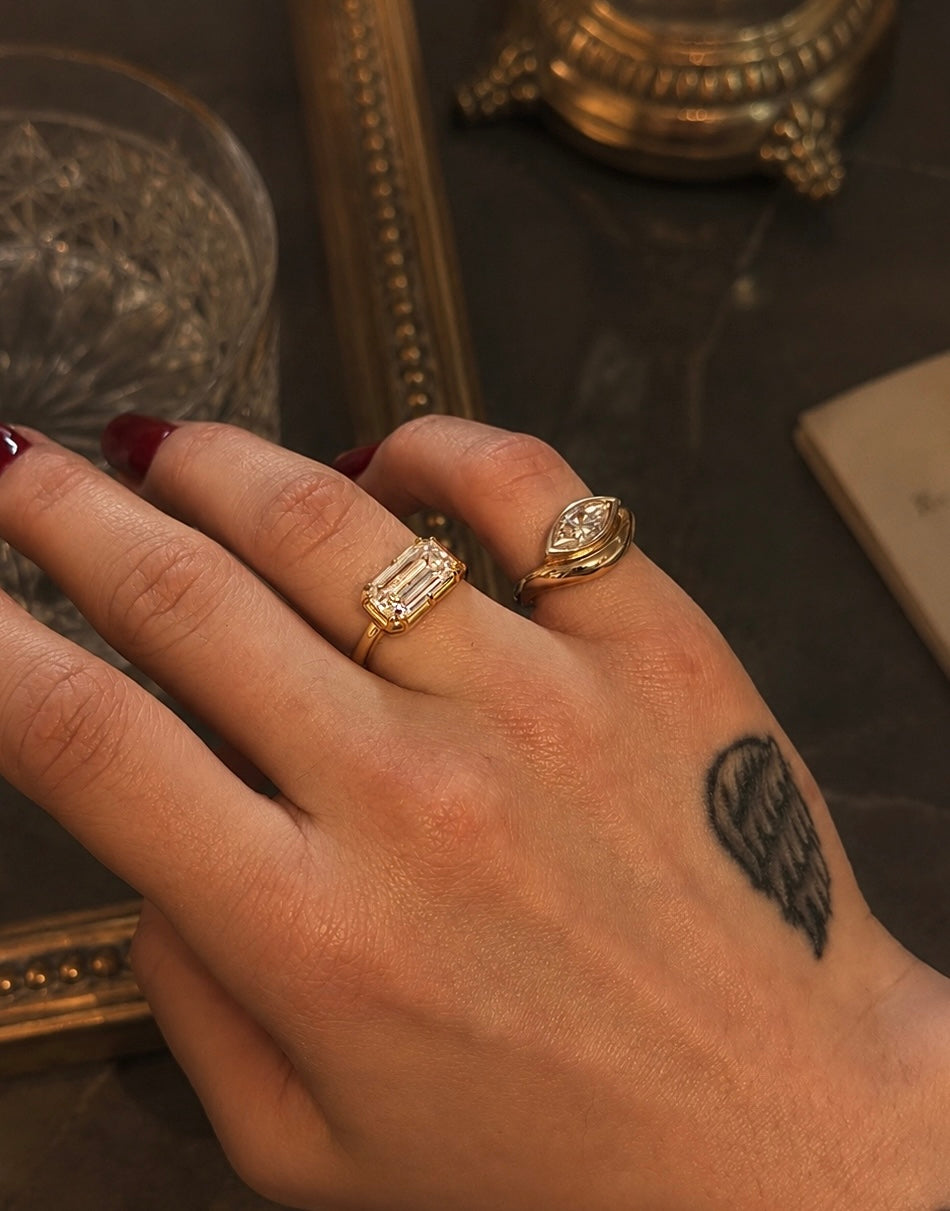 Dynasty Moissanite Pinky Ring — 18k Gold Vermeil