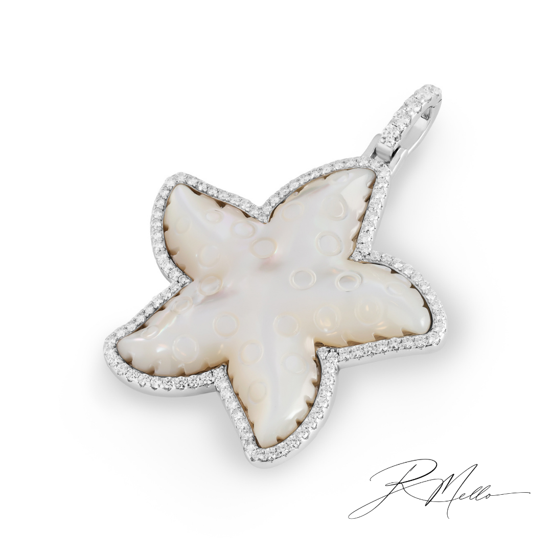 Amalfi Natural Mother-of-Pearl & Moissanite Starfish Pendant