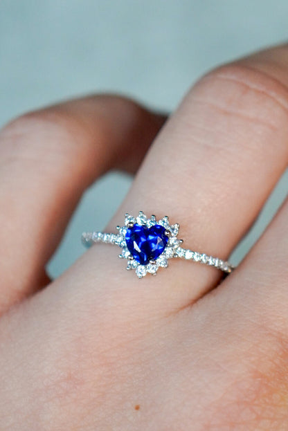 Aurora Sapphire Halo Ring