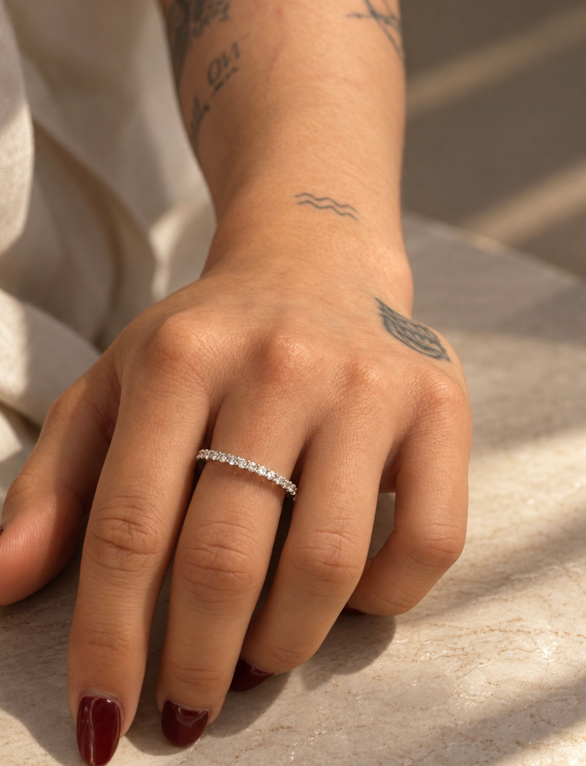Moissanite Half Eternity Ring