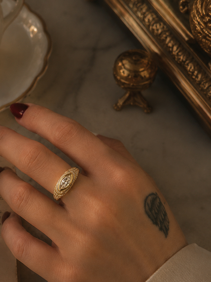 Marlborough Marquise Moissanite Ring 2.75ct — Vermeil Edition