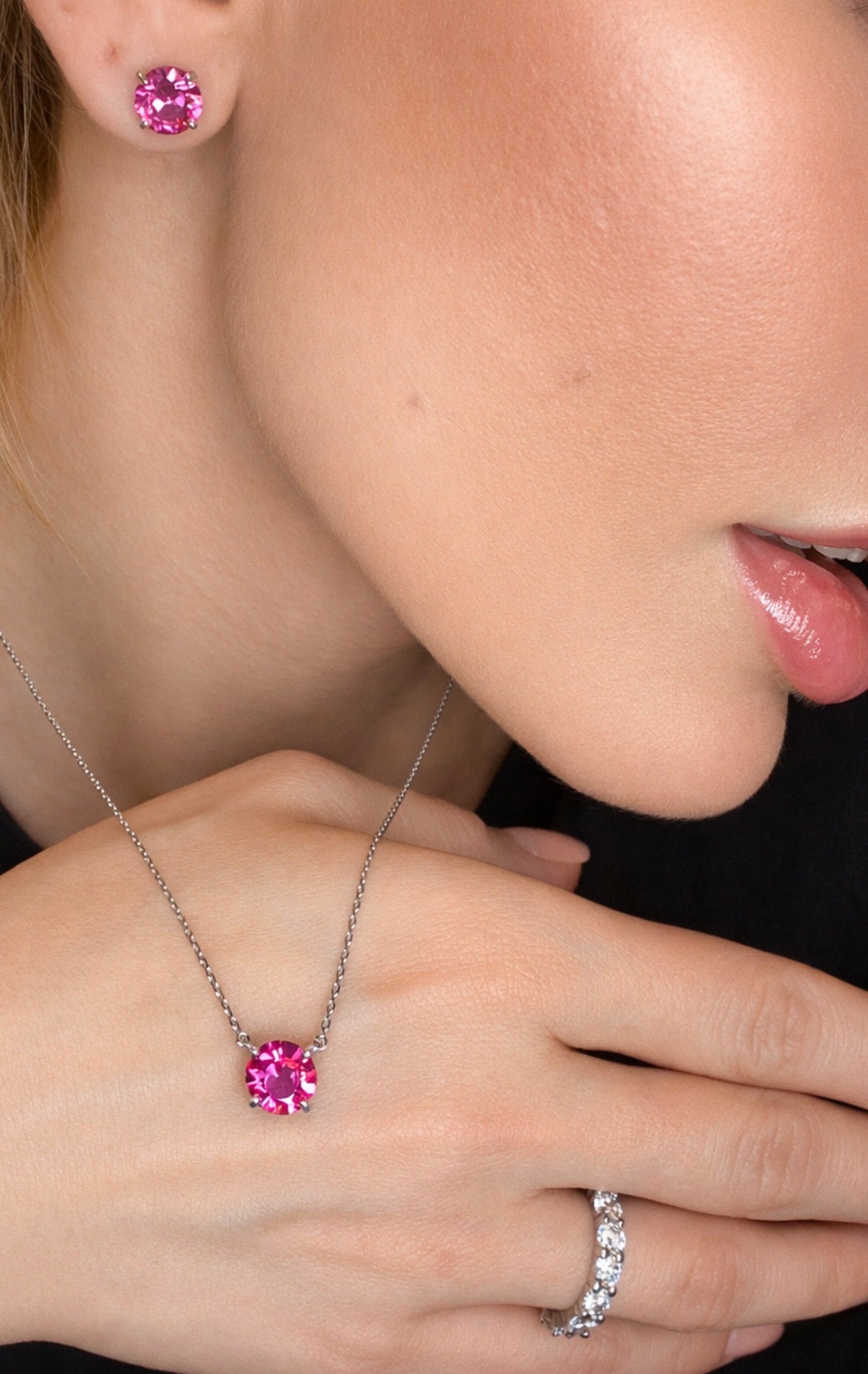 Chelsea Solitaire Pink Sapphire Necklace