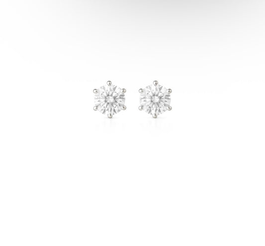 Sovereign Moissanite Stud Earrings 8mm