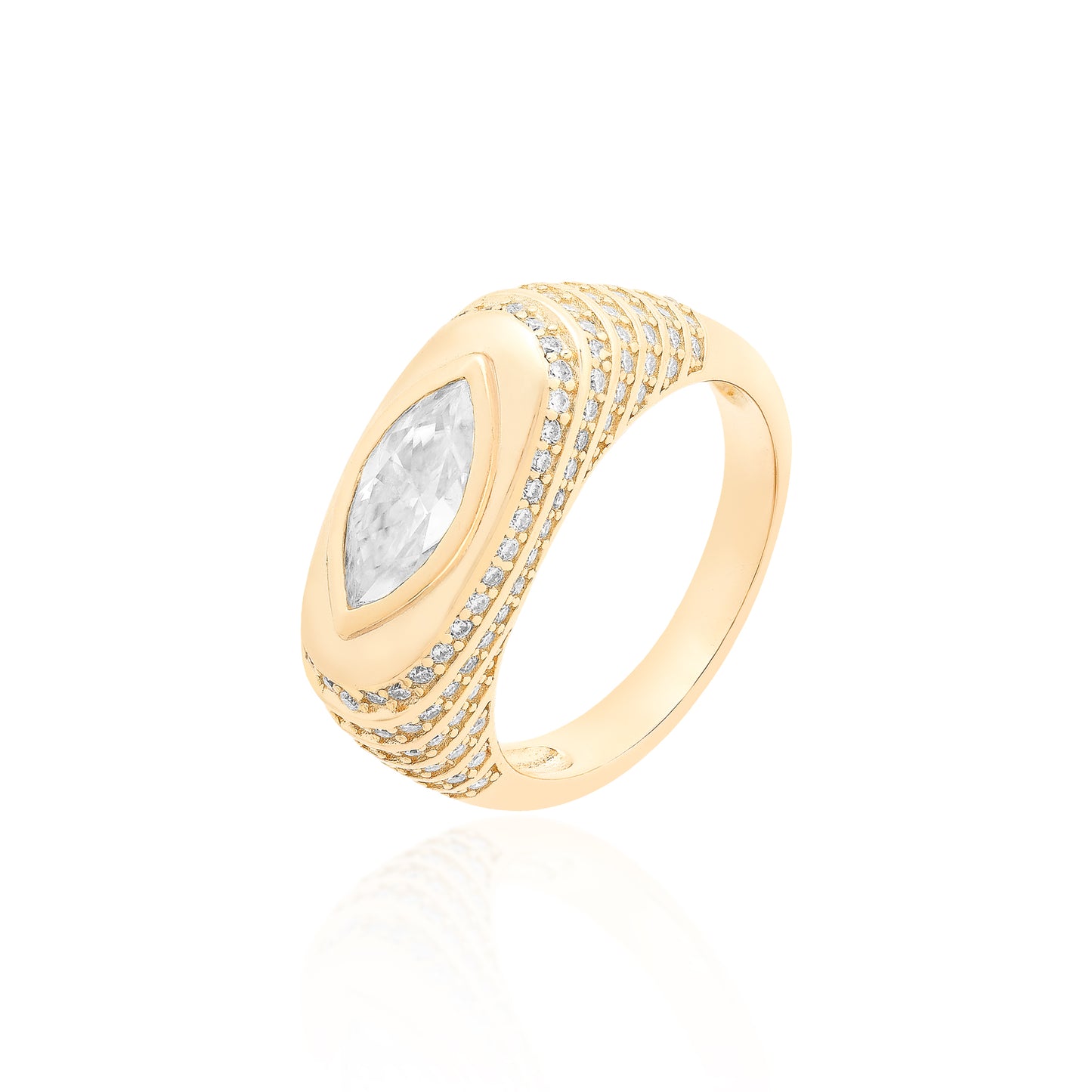 Marlborough Marquise Moissanite Ring 2.75ct — Vermeil Edition