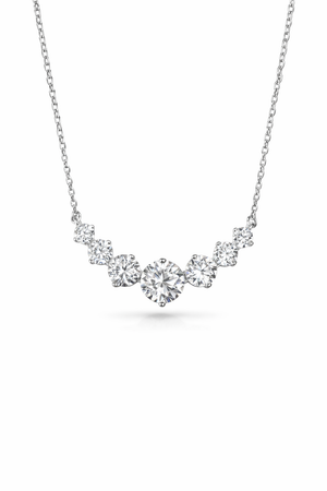 Ascot Graduated Moissanite Necklace - Rubielle London