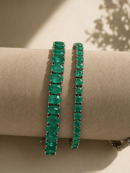 Muzo 6mm Natural Colombian Emerald Riviera Bracelet