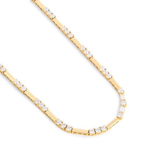 Knife-Edge Riviera Necklace | 18k Gold