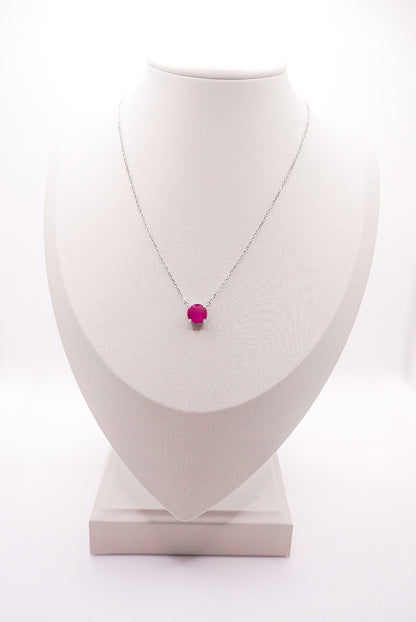 Chelsea Solitaire Pink Sapphire Necklace