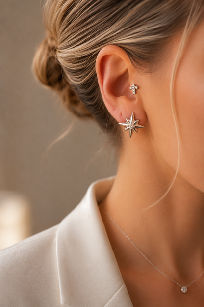 Brincos North Star Moissanite