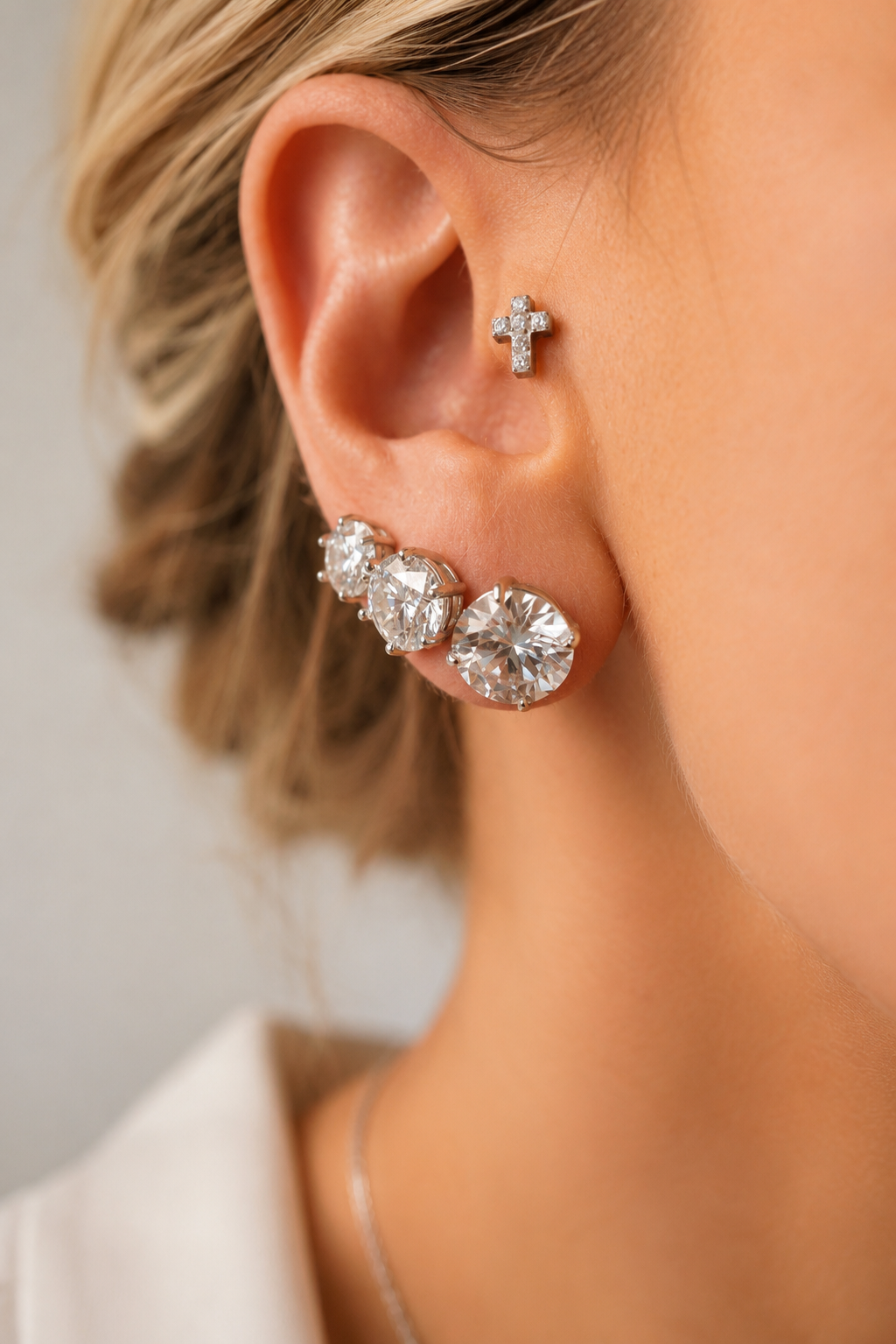 Majesty 9mm Moissanite Solitaire Studs