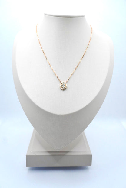 Aurelia Oval Halo Necklace