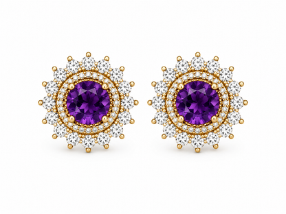 Gaia Soleil Natural Amethyst Earrings