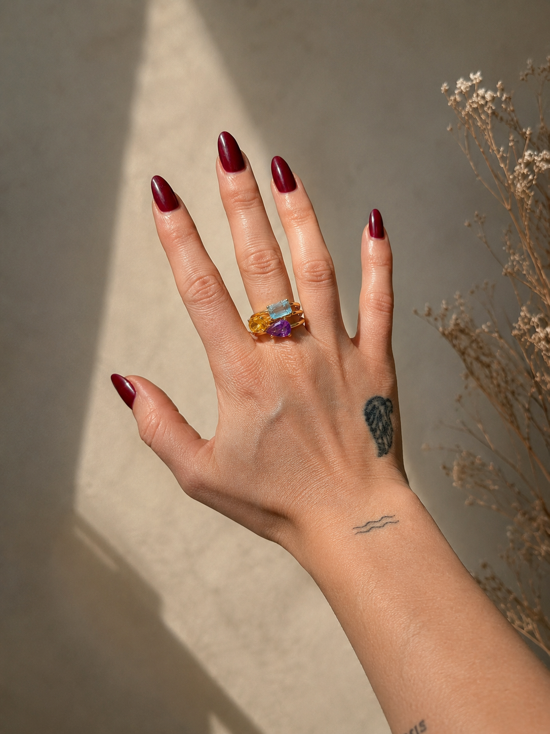 Trinity Gemstone Ring | Natural Gemstones