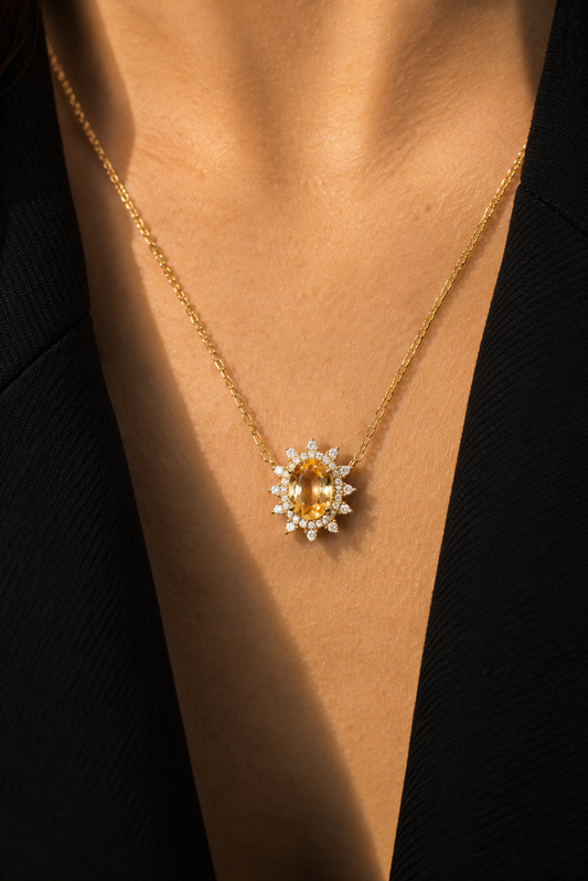 Gaia Soleil Natural Citrine Necklace