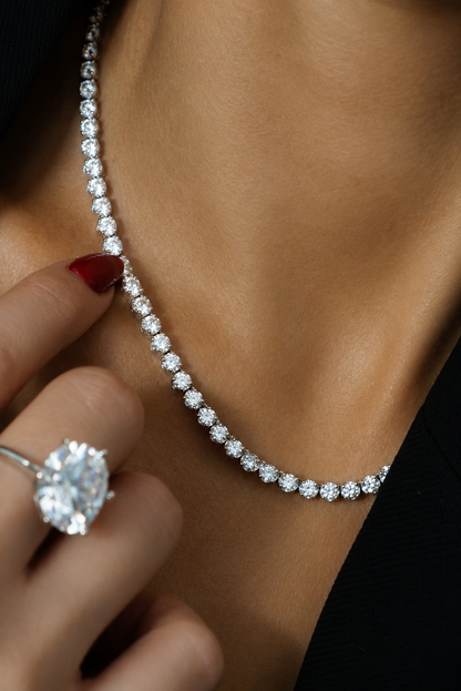 Classic 3mm Moissanite Riviera Necklace