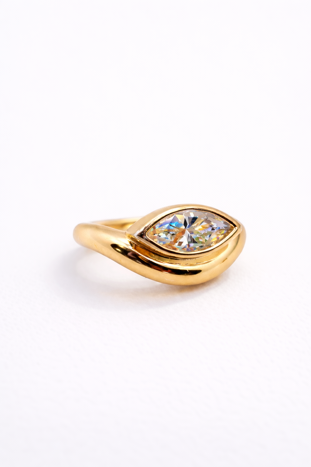 Dynasty Marquise Moissanite Pinky Ring | 18k Gold Vermeil