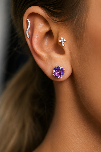Gaia Natural Amethyst Earrings