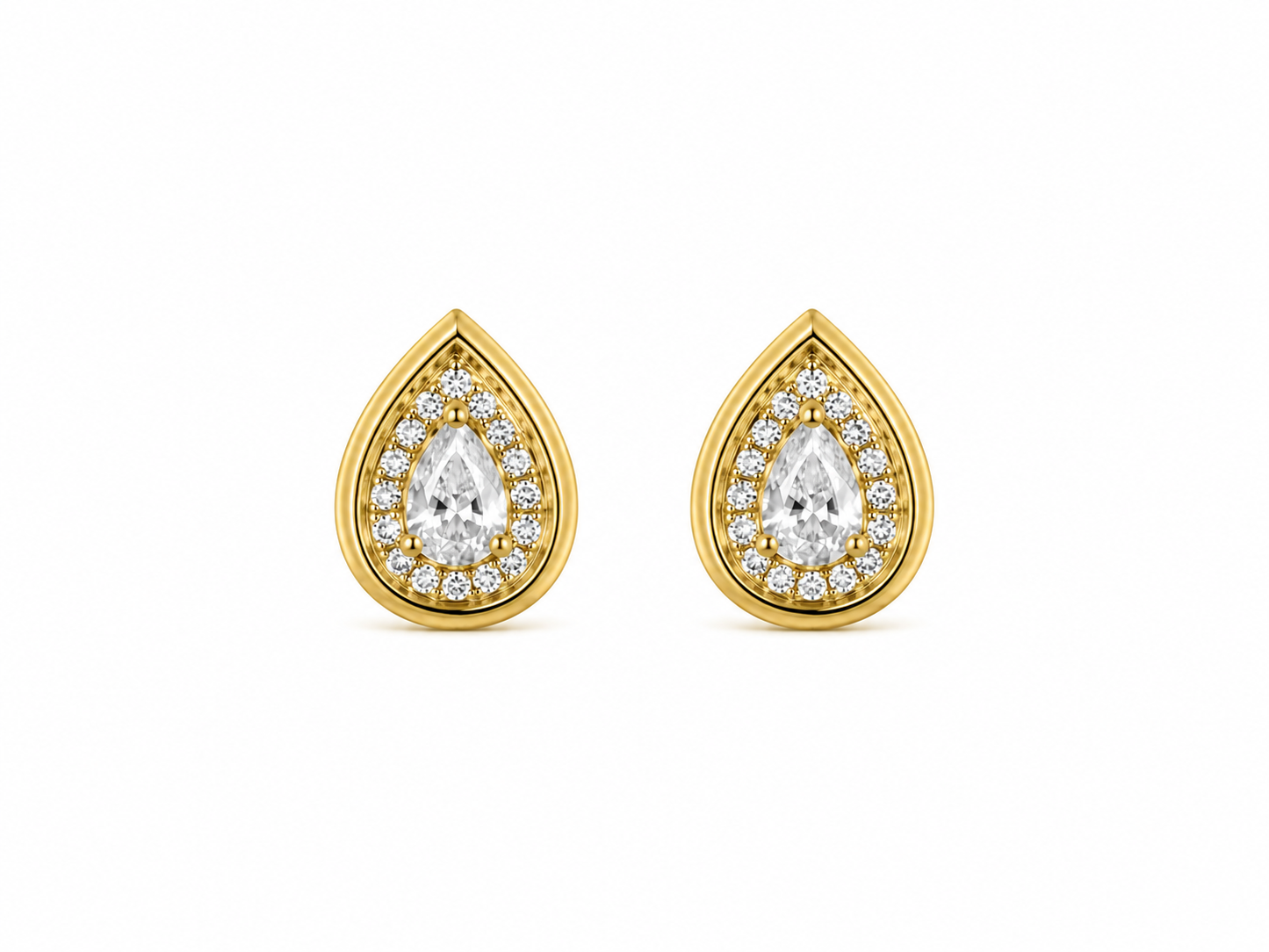 Victoria Pear Moissanite Earrings | 18k Gold