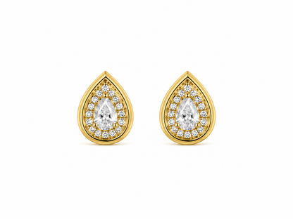 Victoria Pear Moissanite Earrings | 18k Gold