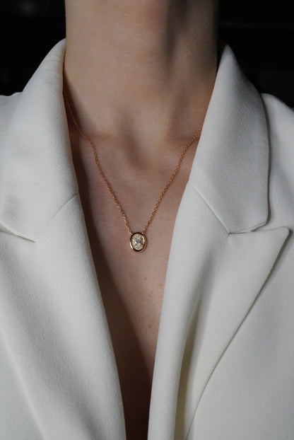 Aurelia Oval Halo Necklace
