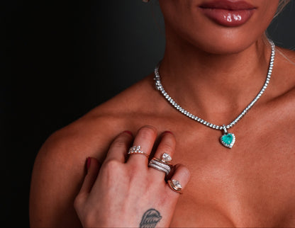 Ascot Tennis Moissanite Necklace