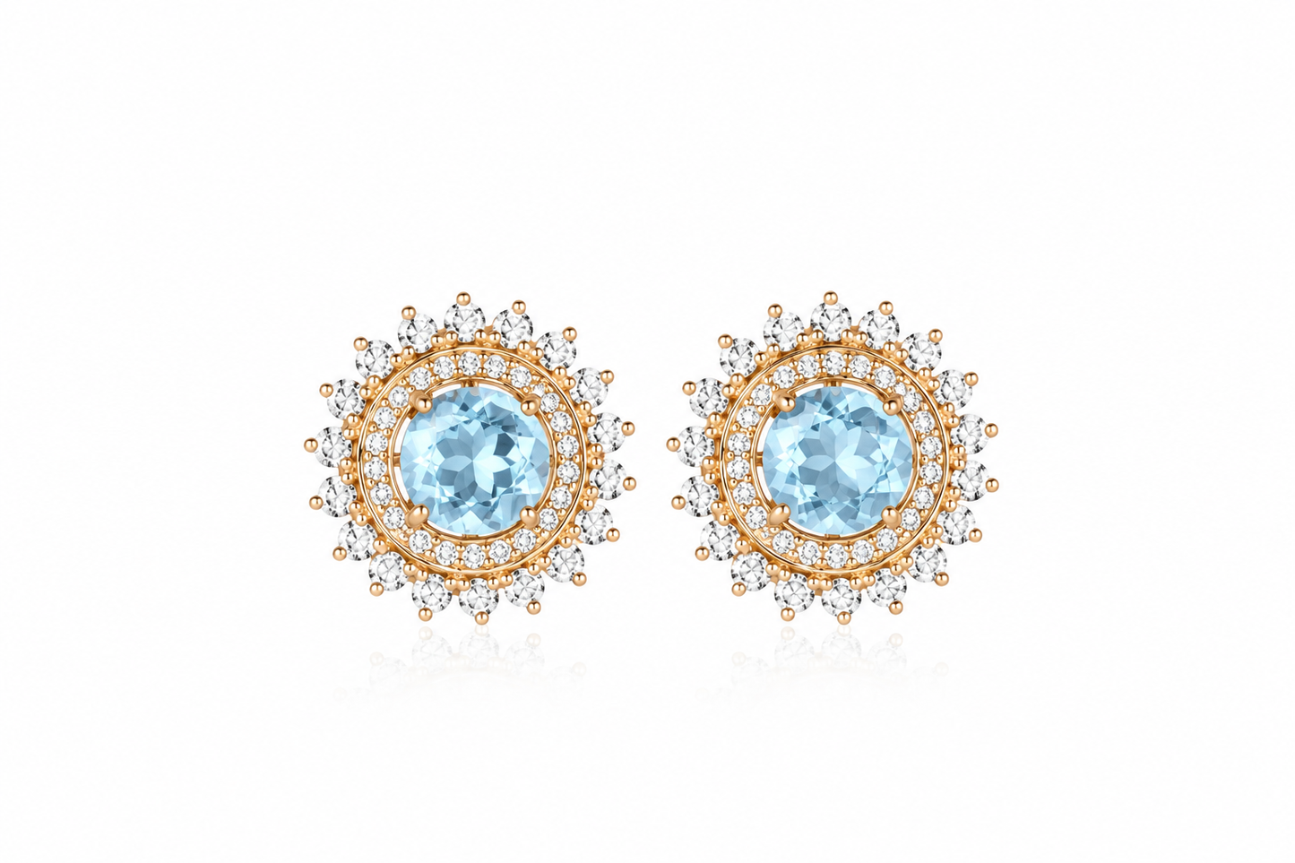 Gaia Natural Aquamarine Earrings | Moissanite