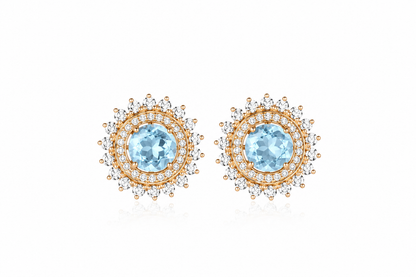 Gaia Natural Aquamarine Earrings | Moissanite