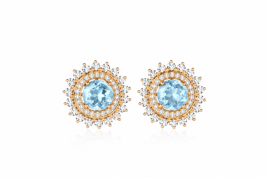 Gaia Natural Aquamarine Earrings | Moissanite