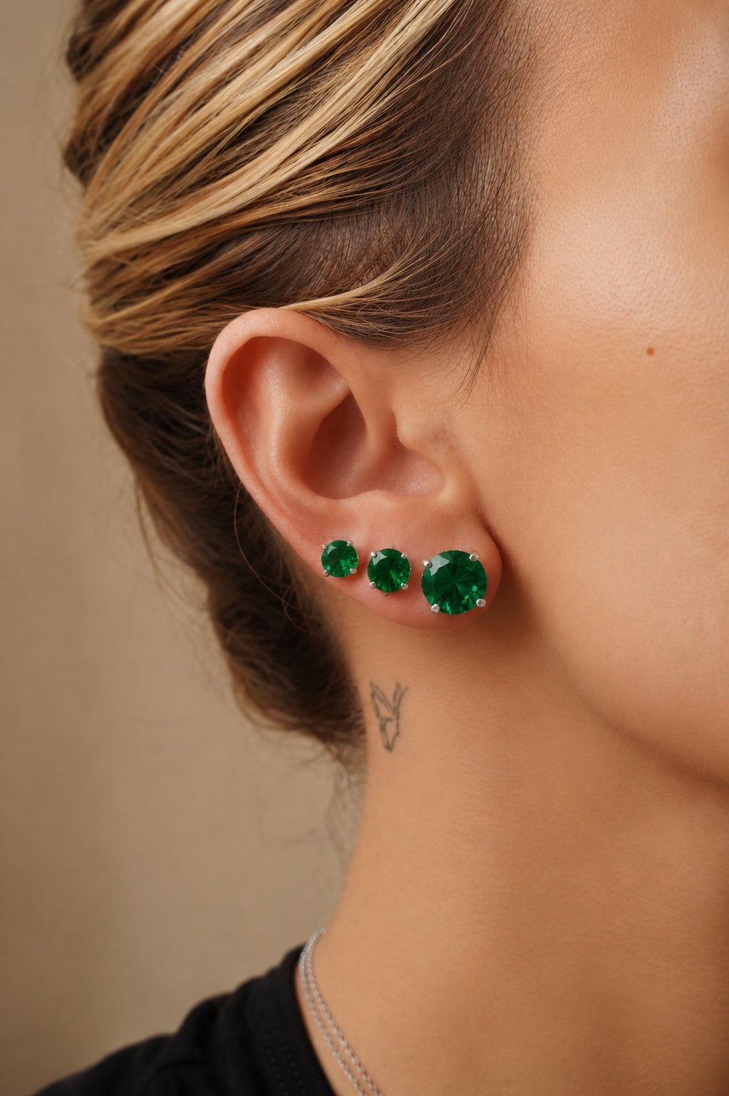 Chelsea 10mm Emerald Fusion Studs