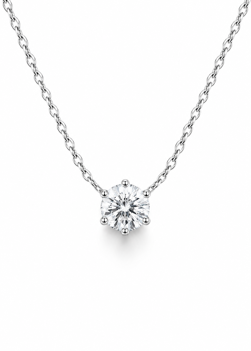 Majesty 10mm Moissanite Solitaire Necklace