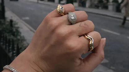 Dynasty Moissanite Pinky Ring — 18k Gold Vermeil