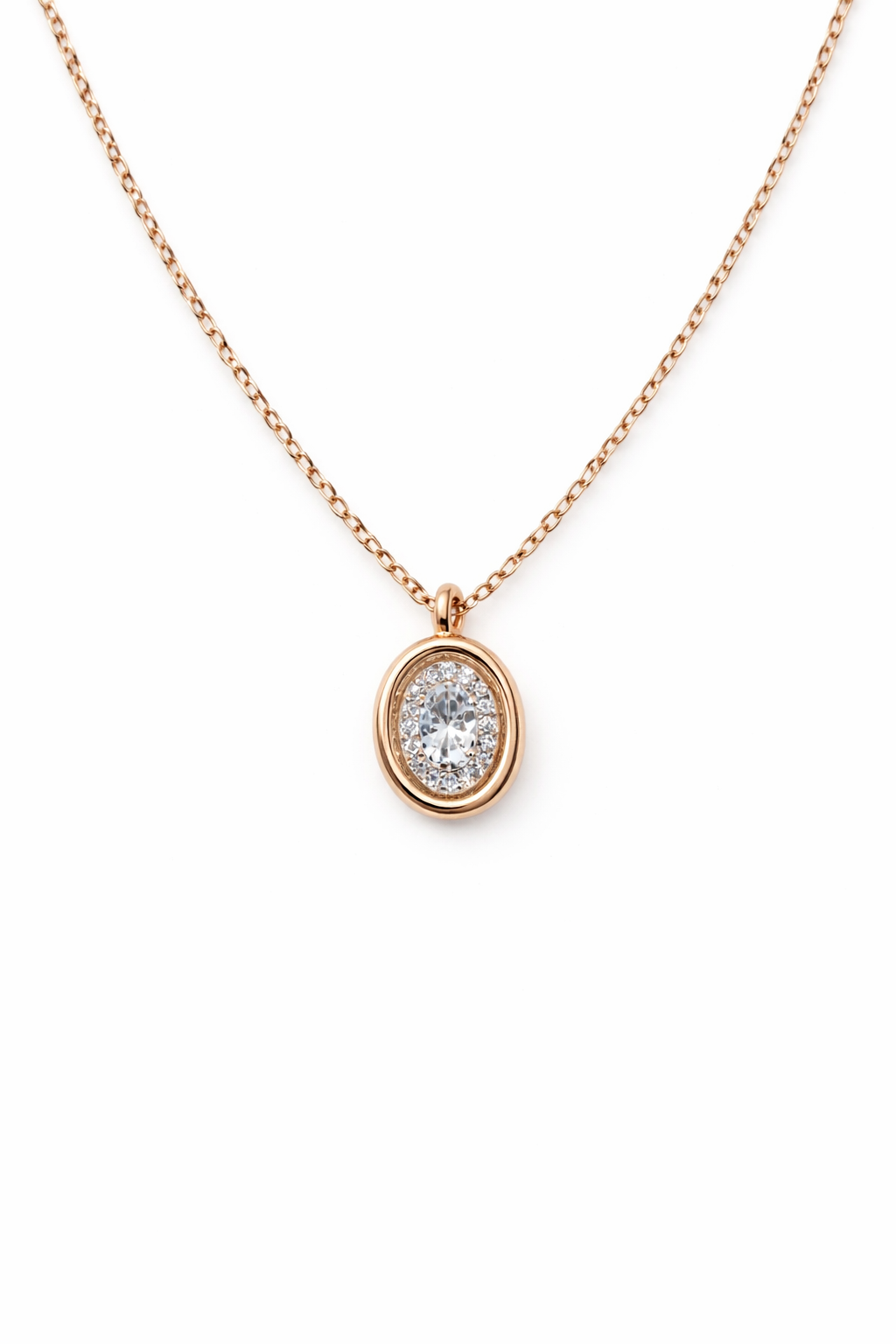 Aurelia Oval Halo Necklace
