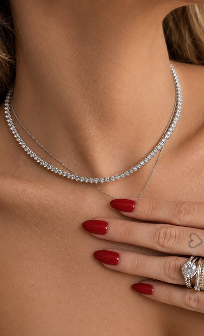 Anne 3mm Moissanite Riviera Necklace