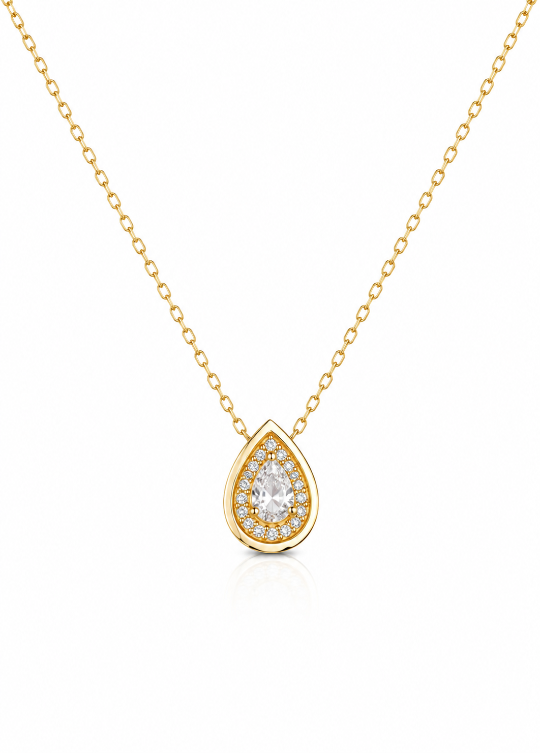 Victoria Pear Moissanite Necklace | 18k Gold Vermeil