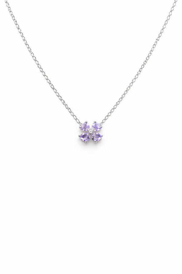 Albion Clover Lavender Necklace - Rubielle London