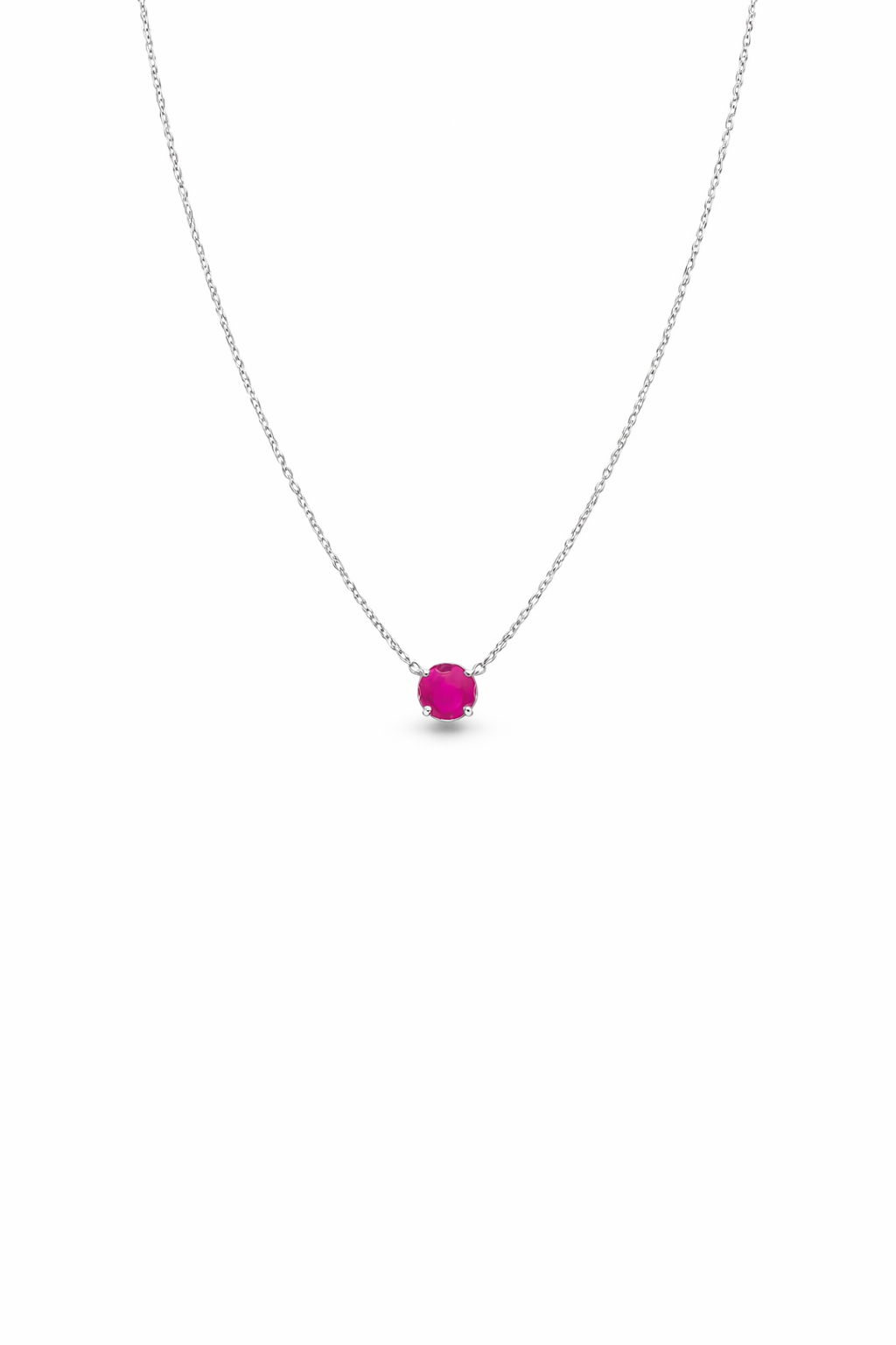 Chelsea Solitaire Pink Sapphire Necklace