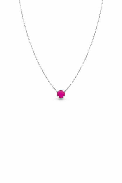 Chelsea Solitaire Pink Sapphire Necklace