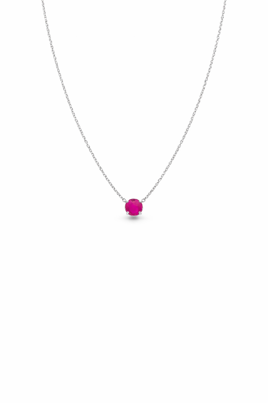 Chelsea Solitaire Pink Sapphire Necklace