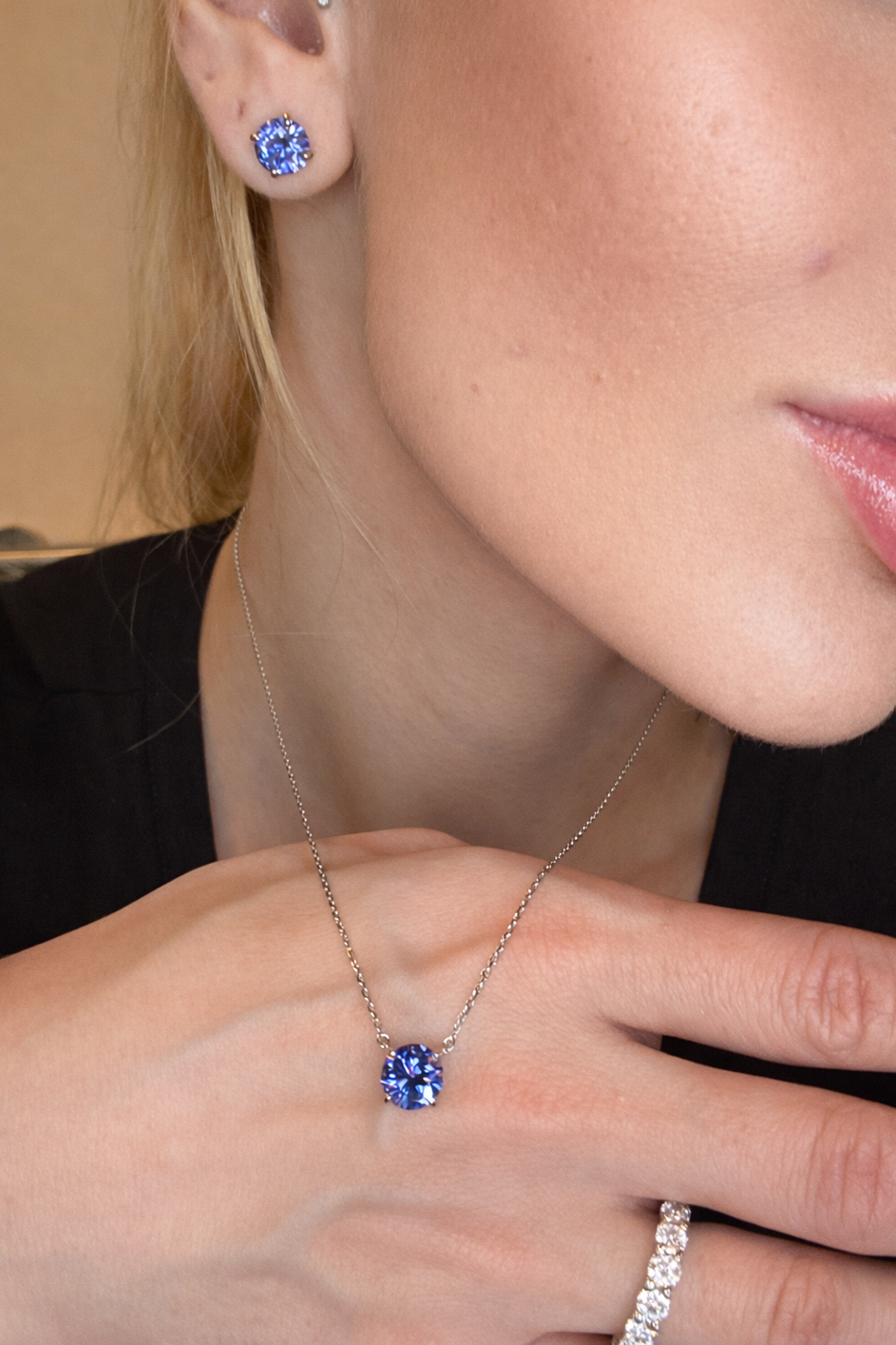 Chelsea Solitaire Tanzanite Necklace 8mm